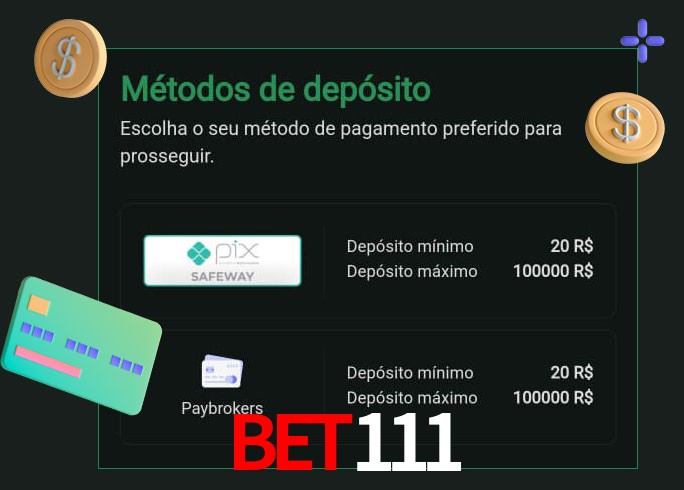 O cassino Bet111 oferece uma grande variedade de métodos de pagamento